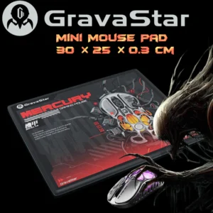 GravaStar Mini Mouse Pad With 30×25×0.3cm Micro-Textured Surface, Anti-Fray Edges, Non-Slip Rubber Base & Ultra-Thin Design For Compact Gaming Setups & DPI Precision
