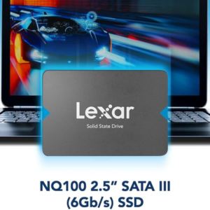Lexar® NQ100 2.5” SATA III (6Gb/s) SSD 480GB | Up to 550MB/s Read | Shock & Vibration Resistant | Durable, Reliable, Faster Boot & Data Transfer