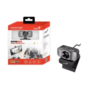 GENIUS FaceCam Quiet FHD 1080P Denoise Webcam: Full HD Video, AI Noise Reduction Mic, Auto Focus, Low-Light Correction, Perfect for Video Calls, Streaming & Online Meetings.