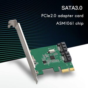 SPB169 PCIE 2.0 X1 To 2 Port SATA3.0 Hard Disk Expansion Card AMS1016 Chip Adapter Card PCIE 2.0 Riser Card