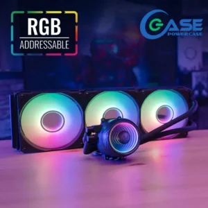 POWER CASE Infinity Mirror 360MM ARGB LIQUID COOLER ; 3x 120mm Silent Fans ; Copper Radiator Block ; Stainless Steel Hydraulic Bearing ; PWM 4-Pin + 3PIN RGB SYNC MB ; Air Flow 75 CFM | ZT-360 BLACK