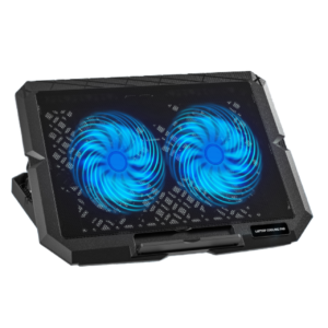 X3 Laptop Cooler – Dual 140mm Silent Fans, RGB Lights, 8-Level Adjustable Stand, USB-Powered, Ultra-Thin Design, 356×259×28mm, Plastic & Metal