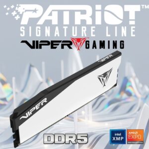 Patriot Viper Elite 5 DDR5 RAM 16GB 6000MT/s CL30 1.35v (PC5 48000) UDIMM Desktop Gaming Memory Single Module With Aluminum Heatsink Compatible with Intel XMP/AMD Expo | WHITE ~  VEB516G6030W