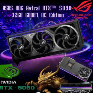 ASUS ROG Astral GeForce RTX 5090 32GB GDDR7 OC Edition PCIe 5.0 Graphics Card With Quad-Fan Cooling, Vapor Chamber, 3593 TOPs AI Performance, 21760 CUDA Core, DLSS 4.0, Reflex 2, HDMI 2.1 & ARGB Aura Sync | 1 YEAR WARRANTY