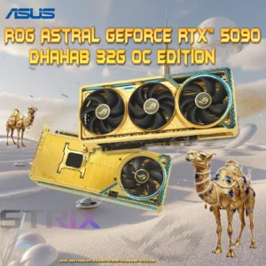 ASUS ROG Astral GeForce RTX 5090 Dhahab OC Edition with Real 6.5 grams 24K Gold Plating : 32GB GDDR7, Quad-Fan Cooling, 3593 AI TOPS,  80A MOSFETs & NVIDIA DLSS 4 Supremacy