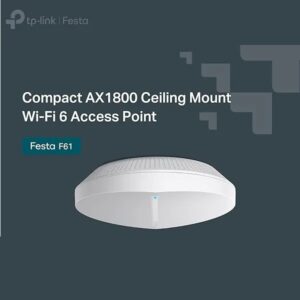Festa F61 AX1800 Ceiling WiFi 6 AP – 1.8 Gbps Speeds, 1G PoE, Mesh & Seamless Roaming, OFDMA, MU-MIMO, 1024-QAM, Ultra-Slim Design, Festa Cloud Management