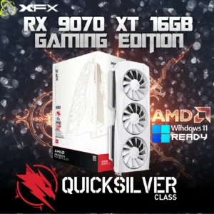 XFX Quicksilver AMD Radeon RX 9070 XT White Gaming Edition 16GB GDDR6 PCIe 5.0 With 2970MHz Boost Clock 2400MHz Game Clock Triple Fan Cooling 3X DisplayPort HDMI 2.1 , AMD & Windows Ready | WHITE 