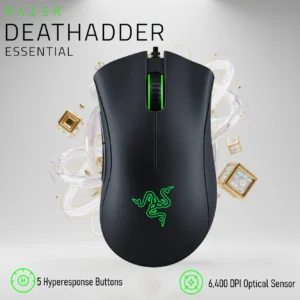 Razer DeathAdder Essential Optical Esports Gaming Mouse | 6400 DPI Precision Sensor | 5 Programmable Buttons | Mechanical Switches 10M Clicks | Ergonomic Right-Handed Design