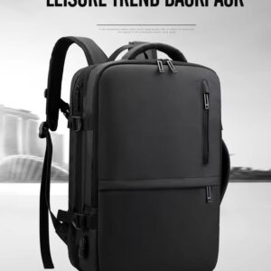 Multi-layer Large Capacity Expandable Laptop Backpack – Business & Travel Luggage Friendly – USB Charging Port – Holds up to 15.6″ Laptops & Tablets – MULTIPLE COMPARTMENTS – BLACK