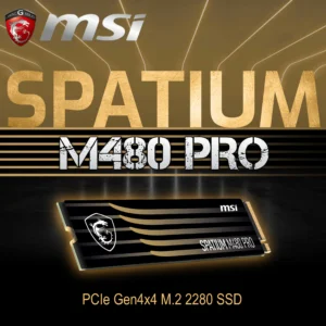 MSI Spatium M480 PRO 4TB PCIe Gen4x4 NVMe M.2 SSD With 7400MB/s Read, 7000MB/s Write, Phison E18 Controller, AES 256 Encryption, 3000TBW Endurance