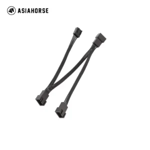 ASIAHORSE PWM 1-to-3 Fan Splitter Cable – Black, Female to Male Connector
