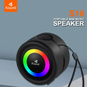 KISONLI S16 RGB Bluetooth Speaker – Wireless 5W Output, 500mAh Battery, BT 5.0, Type-C Charging, RGB LED, Compact Portable Music Speaker for PC, Mobile, Outdoor Use