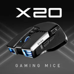 EVGA X20 Wireless Gaming Mouse – Triple Sensor, 16,000 DPI, 10 Buttons, RGB, 5 Profiles, 3 Modes (2.4GHz/Bluetooth/Wired), Ergonomic FPS Design, 60-Hour Battery Life