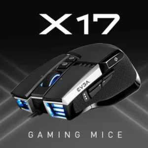 EVGA X17 FPS Gaming Mouse Black – 16,000 DPI, Triple Sensor Array, 10 Buttons, 8,000Hz Polling Rate, RGB Lighting, Customizable Weight, Omron Switches, Ergonomic Design