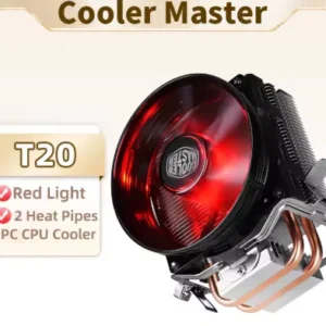 Cooler Master Blizzard T20 CPU Air Cooler – 92mm Red LED Fan, Dual CDC Heat Pipes, Aluminum Fins, Universal Mount for Intel & AMD, Quiet 3-Pin Rifle Bearing Design