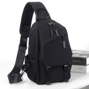 EZ EXP030 Sling Bag – Multi-Compartment Waterproof Oxford Crossbody for Daily, Business & Travel Use | Black