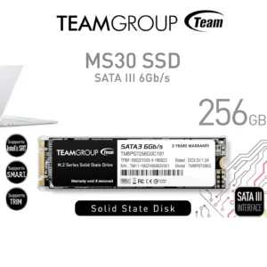 TEAMGROUP MS30 256GB M.2 SATA III 6Gb/s SSD – High-Speed NGFF Solid State Drive with Intel SRT, TRIM, S.M.A.R.T., Power Saving Tech, 1.5M Hours MTBF