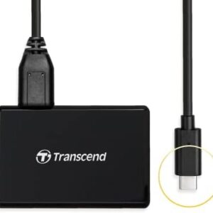 Transcend TS-RDC8K2 USB 3.1 Micro USB to USB Type C Multi Card Reader (SD, SDHC, SDXC, UHS-I/microSDHC, microSDXC UHS-I/CF UDMA7) Black