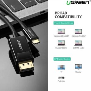 UGREEN USB-C to Display Port cable 1.5 meters , Reversible Bidirectional Function , Ultra HD 4K DisplayPort 1.2V (21.6Gbps) , Interference-free , Compatible with Windows , Android, MacOS