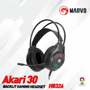 MARVO H8326 AKARI 30 | USB+3.5mm Gaming Headset, 40mm Drivers, Static RGB, Adaptive Headband, 360° Omnidirectional Mic, Volume Control, Lightweight (262g), PC Compatible