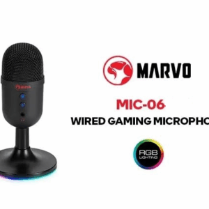MIC-06 Blast 40 RGB Microphone | USB Plug & Play | Omnidirectional | Noise-Cancelling | RGB Backlight | 1.7m Braided Cable | Compact Design | 208g | Black
