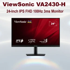 ViewSonic VA2430-H 24-Inch SuperClear IPS Full HD 1080p Monitor, 100Hz Refresh, 3ms Response, Adaptive Sync, Frameless Design, Eye-Care, HDMI VGA Audio, VESA Mount