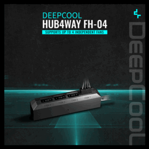 DEEPCOOL FH-04 PWM Fan Hub, Supports up to 4 Fans (3-pin or 4-pin), Occupying only One 4-pin Motherboard Header (System Fan or CPU Fan)