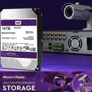 Western Digital 10TB WD Purple Surveillance HDD | 3.5” SATA 6Gb/s | 256MB Cache | Mechanical Drive | Optimized for AI Hikvision & Mainstream Surveillance