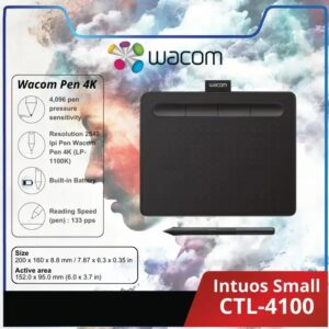 Wacom Intuos S Black with Bluetooth – Drawing Tablet with Pen, Stylus Battery-free & Pressure-sensitive, Compatible with Windows, Mac & Android, Perfect Tablet for Drawing, Graphics or Remote Working