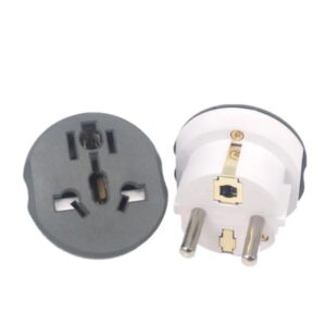 Universal EU KR Plug Adapter AC 250V 16A EU Converter 2 Round Pin Socket Suitable For US UA UK To EU Plug For LAPTOPS & SMART DEVICES
