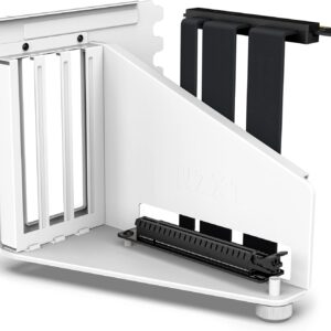 NZXT Vertical GPU Mounting Kit -175 mm PCIe 4.0×16 Riser Cable – GPU Holder – Sturdy Steel Bracket – White AB-RH175-W1