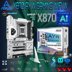 ASUS X870 AYW GAMING WIFI W AM5 ATX Motherboard With 12+2+1 80A DrMOS, DDR5 8000+ MT/s OC, PCIe 5.0 x16, 3x M.2, Wi-Fi 6, USB4 40Gbps, 2.5Gb LAN, USB PD 3.0, Aura Sync RGB | SILVER