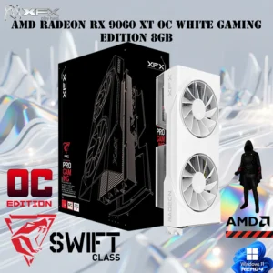 XFX Swift AMD Radeon RX 9060 XT OC White Gaming Edition 8GB GDDR6 | 3320 MHz Boost  | PCIe 5.0 | Dual-Fan Cooling | RDNA 4 Raytracing & AI | 1 x HDMI 2.1 2 x DisplayPort 2.1