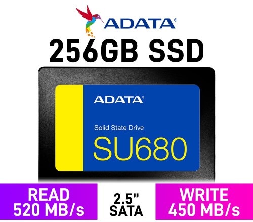 ADATA Ultimate 256GB 3D-Nand 2.5 Inch Sata 6Gb/s SSD – 256GB Solid State Drive, AULT-SU680-256GR , Black