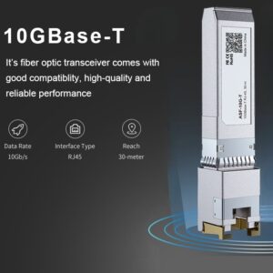 10Gb SFP+ RJ45 Copper Module 30-meter, 10GBase-T SFP+ Transceiver Compatible for Cisco SFP-10G-T-S, Ubiquiti UniFi UF-RJ45-10G, Netgear, Mikrotik S+RJ10, TP-Link, D-Link
