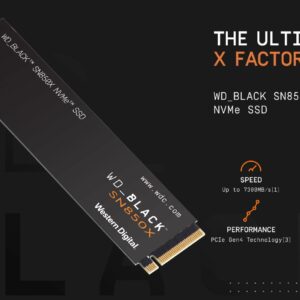 WD_BLACK 2TB SN850X NVMe Internal Gaming SSD Solid State Drive – Gen4 PCIe, M.2 2280, Speeds Up to 7,300 MB/s Read & Up to 6600 MB/s Write – WDBB9G0020BNC