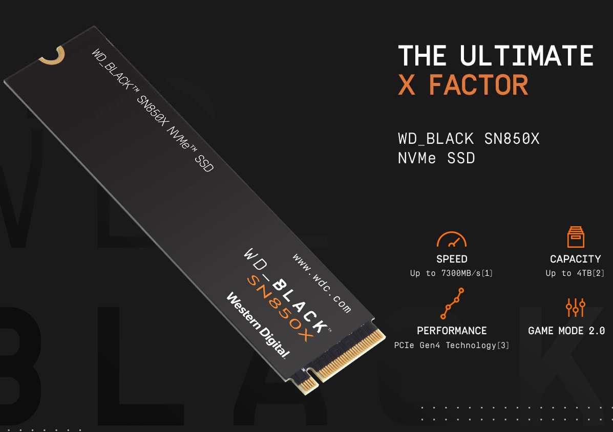WD_BLACK 2TB SN850X NVMe Internal Gaming SSD Solid State Drive – Gen4 PCIe, M.2 2280, Speeds Up to 7,300 MB/s Read & Up to 6600 MB/s Write – WDBB9G0020BNC