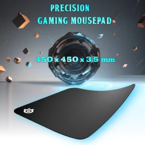 Extra Thick Professional Gaming Mousepad With Micro-Woven Cloth, Non-Slip Rubber Base, 450x450x3.5 mm Surface, Optical & Laser Sensor Precision, Washable Design | BLACK