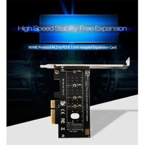 PCIe 3.0 x4 to M.2 NGFF NVMe SSD Adapter Card, High-Speed 32Gbps Transfer, Wide Compatibility, Low/Full Profile Brackets, No Driver Required