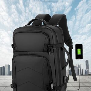 Laptop Backpack – Fit for 15.6″ Laptops & Tablets – Waterproof – Shockproof – USB Charging Port – 45 x 32 x 11 CM – Suitable For College , Travel , Gaming Pack , Student Schoolbag – BLACK