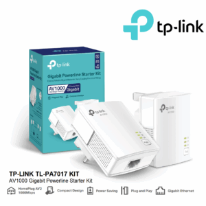 TP-Link Powerline Ethernet Adapter Starter Kit – AV1000 Gigabit Port, Plug&Play, Ethernet Over Power, Nano Size, Ideal for Smart TV, Online Gaming, Wired Connection Only (TL-PA7017 KIT)