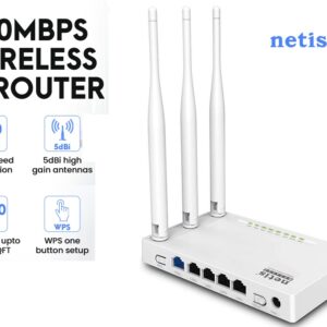 NETIS WF2409E 300Mbps High-Speed Wireless N Router | Smart 3 x 5dBi High Gain Antennas with Parental Control for Computers, Smartphones, Wireless Cameras
