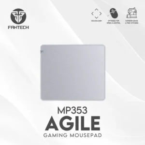FANTECH MP353 Agile Gaming Mouse Pad – Medium 350x300x4mm, Optimized for Speed & Control, Anti-Slip Rubber Base, Spill-Resistant, Durable Stitched Edges, Gray