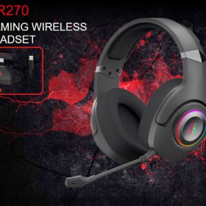  BLOODY RGB GR270-GAMING WIRELESS HEADSET – Gaming grade 2.4GHz transmission – Bluetooth v5.3 –  7.1 Virtual Surround Sound – Φ50 mm Speaker Unit – Type-C Receiver – Anti Interference Dock