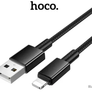 HOCO X119 USB to Lightning Cable | 1m (3.28ft) Nylon Braided | Fast Charging 2.4A | Anti-Bending, Aluminum Alloy Shell | Durable, Safe & Tangle-Free Design