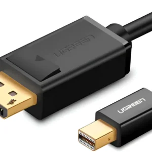 UGREEN 10477 Mini DisplayPort to DisplayPort Cable 1.5M – 8.64Gbps, 2560x1600p@60Hz, Gold-Plated, DP 1.2, Bi-Directional, Plug & Play – Black Premium Video Cable