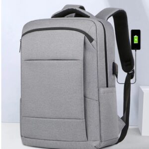 Business Slim Formal Laptop Backpack for up to 15.6 Inch – Durable Oxford Textile – USB Charging Port – Organized Compartments – Waterproof – Heavily Padded for Sensitive Electronics Impact Protection – GREY