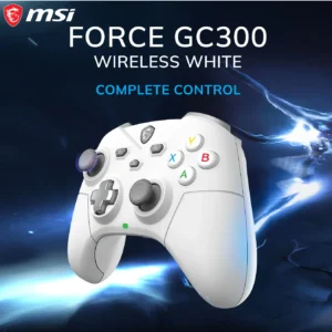 MSI Force GC300 Wireless White Controller With 2-Level Hall Triggers, Dual Vibration, Rear Macro Buttons, 20H Battery, Bluetooth/2.4GHz/USB-C CONNECTIVITY, 3.5mm Analog,  PC & Android Support