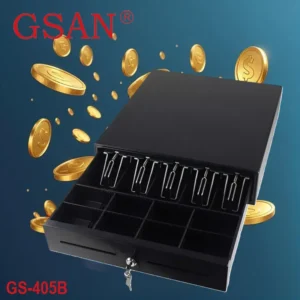GSAN RJ11 POS Cash Drawer With 5 Bill Trays, 5 Coin Trays, Triple Lock, Galvanized Steel, USB/RJ11, Durable & Compact Design for Retail Shops | GS-405B