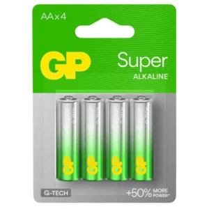 Super Alkaline AA 1.5V Batteries – 4-Pack | 50% More Power, Leak-Proof Design, Long-Lasting Performance for Remotes, Toys, Flashlights & More
